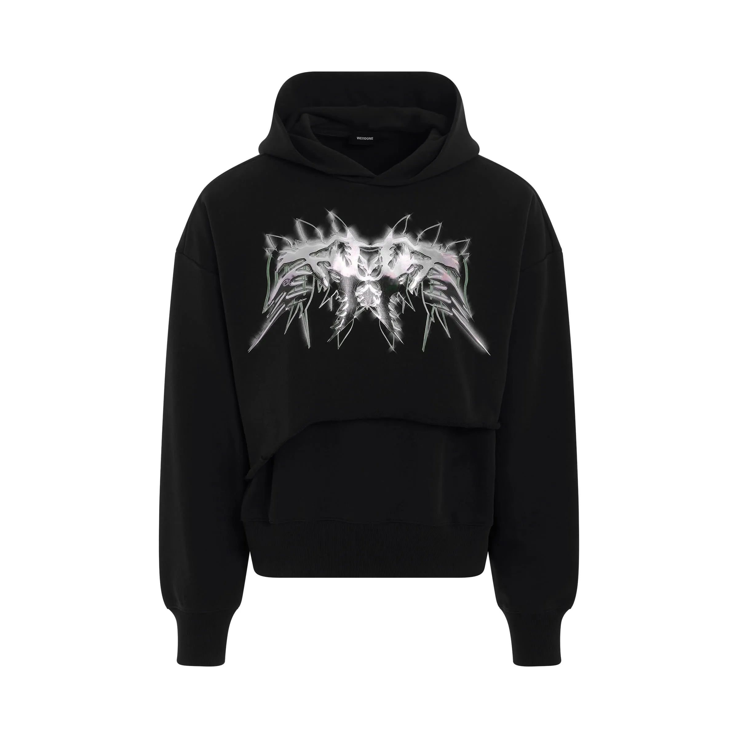 3D Western Print Hoodie in Black