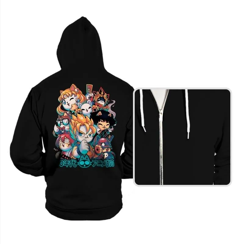 90s Anime Neko - Hoodies