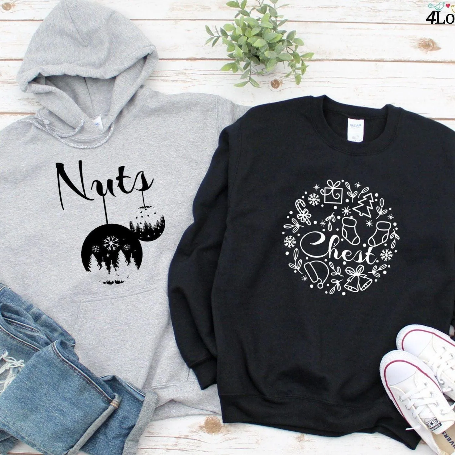 Adorable Nut & Chest Matching Outfits - Ideal Couple's Christmas Gift Set!