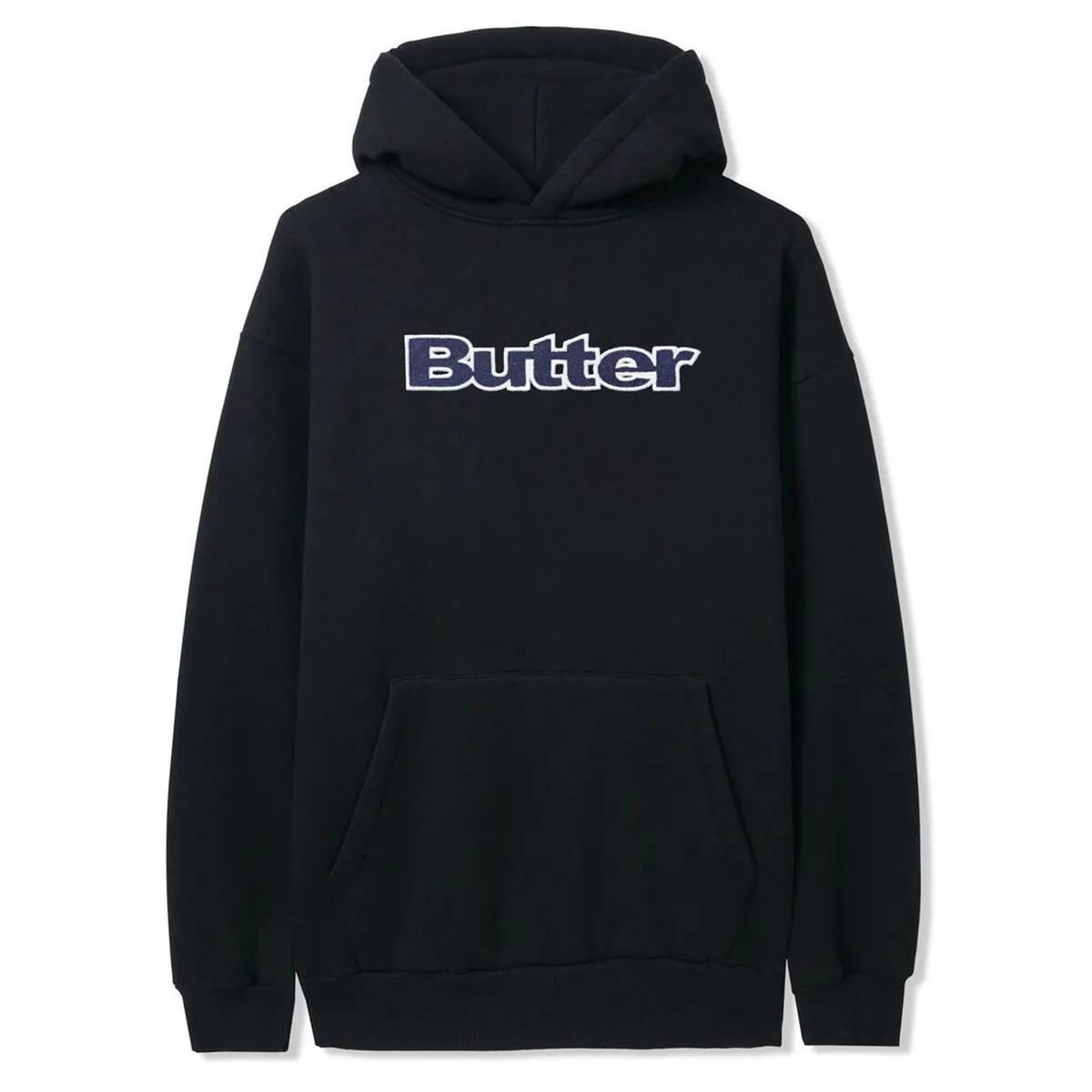 Butter Goods - Logo Denim Applique Hoodie Black