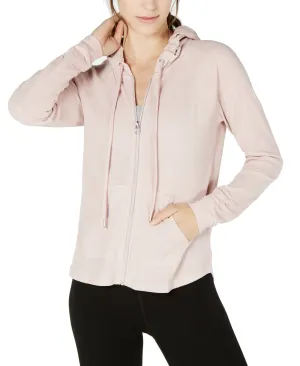 Calvin Klein Performance Women's Ruched-Sleeve Zip Hoodie, Pink, Small