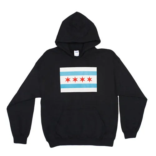 CHICAGO FLAG HOODIE - BLACK