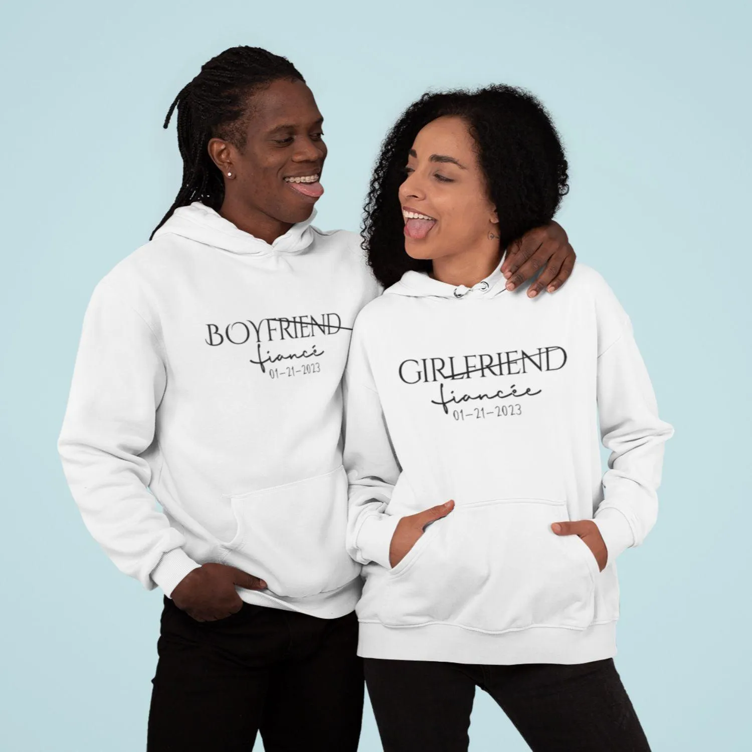 Custom Date Engagement Matching Outfits - Unique Fiance Gifts, Couple Sets for Bf & Gf