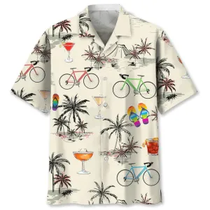 Cycling Beach Coconut Hawaiian Shirt, Beach Aloha Cycling Hawaii Shirt