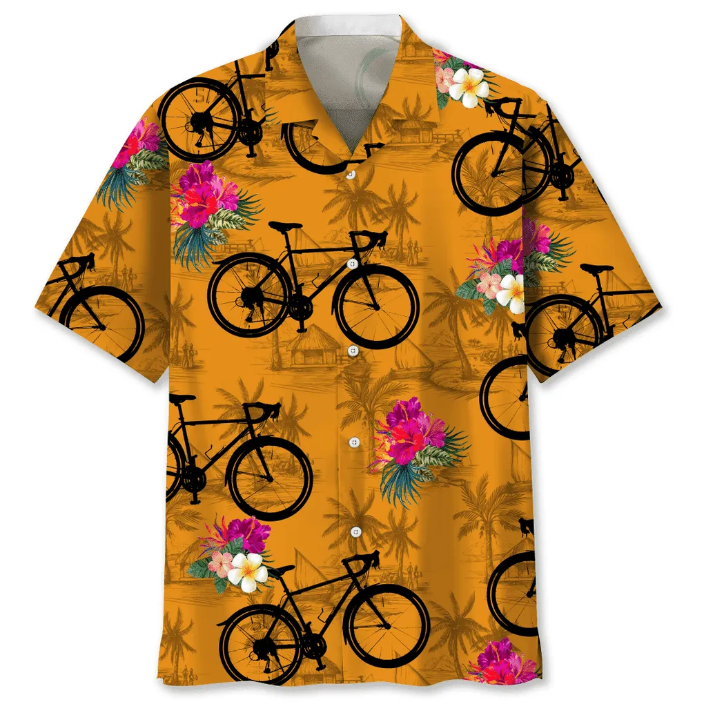 Cycling Flower Tropical Hawaiian Shirt, Best Shirt for Cycling Men Women