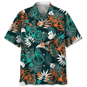 Cycling Flower Tropical Hawaiian Shirt, Best Shirt for Cycling Men Women