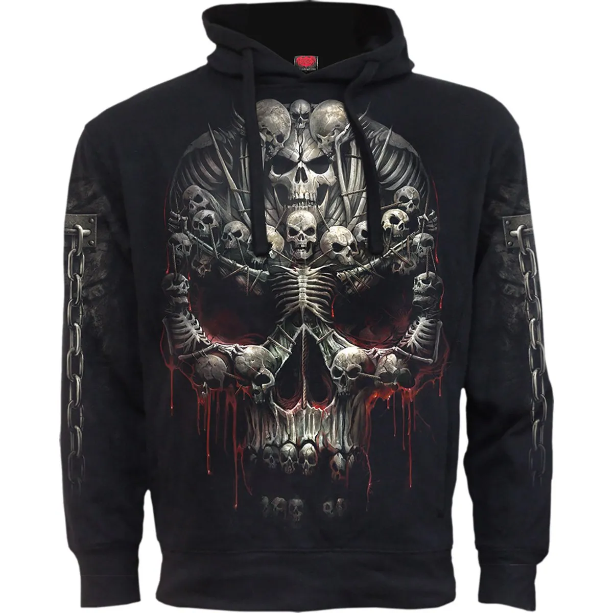 DEATH BONES - Side Pocket Hoody Black