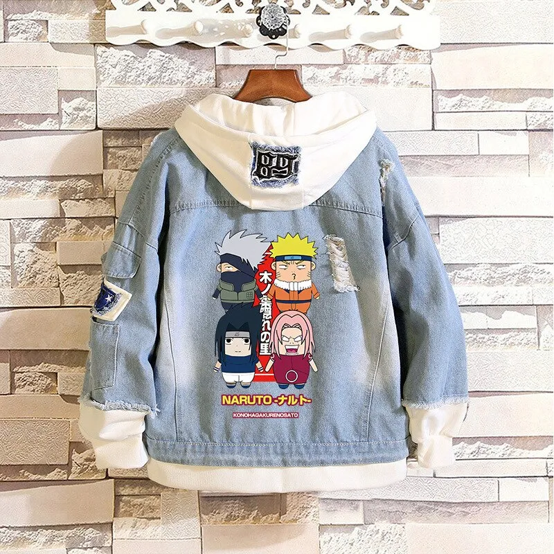 Denim Hoodie Set-2 Naruto (Variants Available)