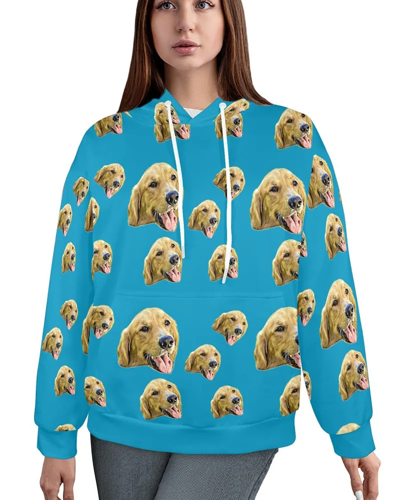 Dog Photo Personalised Hoodie Womens