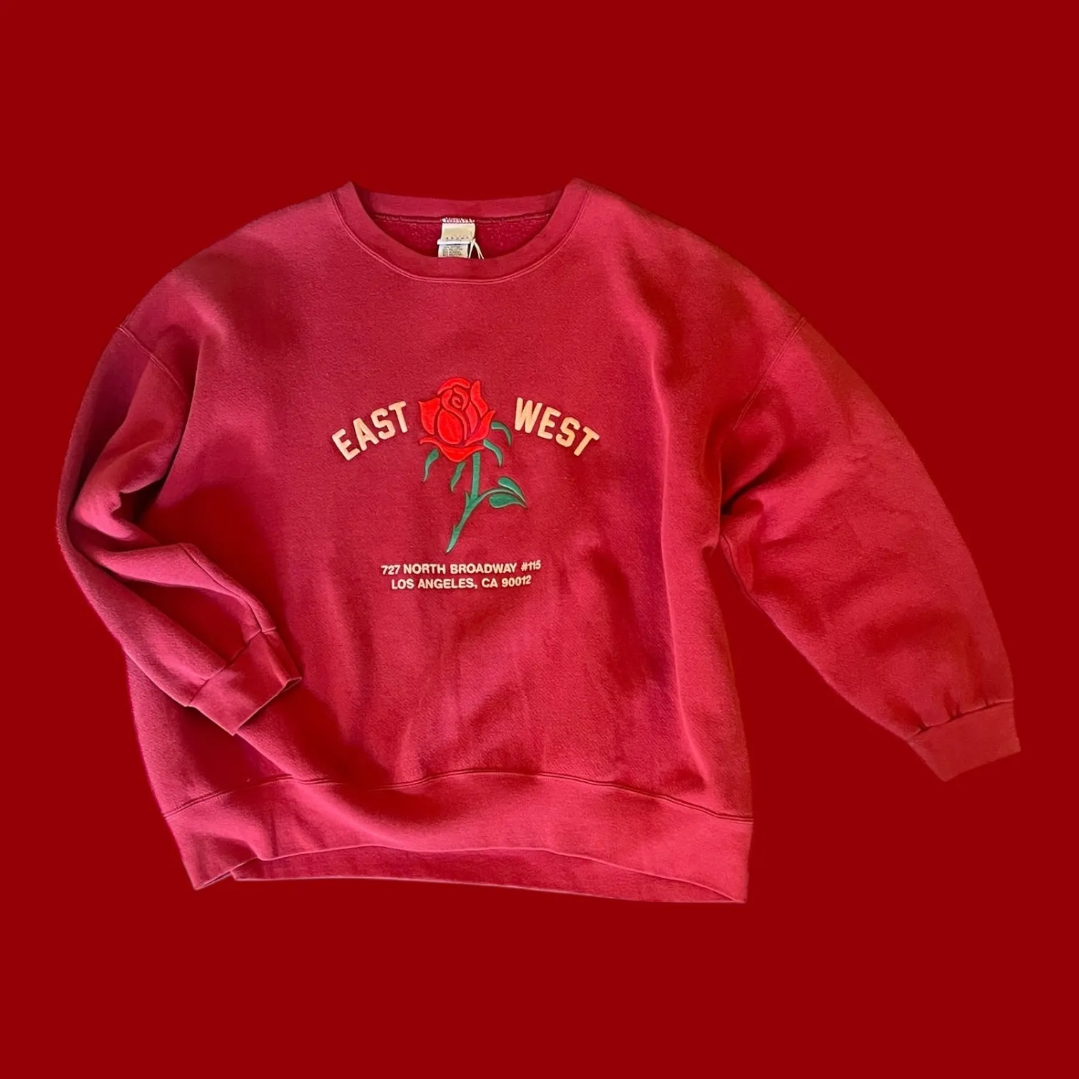 East West Rose Sweatshirt #9.6 Burgundy 3XL