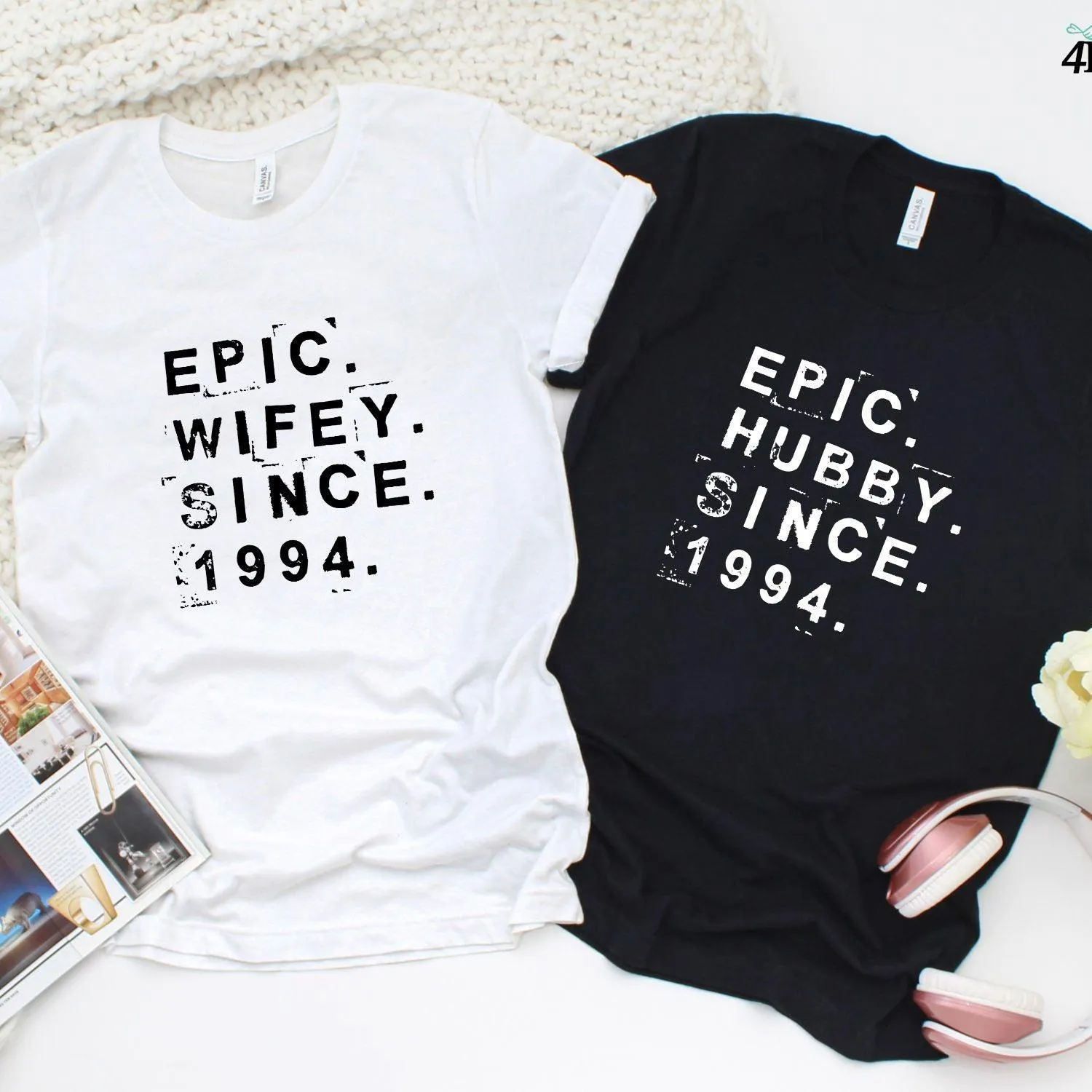 Epic Hubby & Wifey Since [Date] - Custom Matching Set for Couples' Outfits