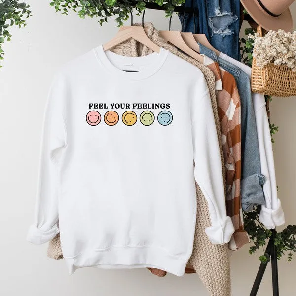 Feel Your Feelings Rainbow  Graphic Sweatshirt