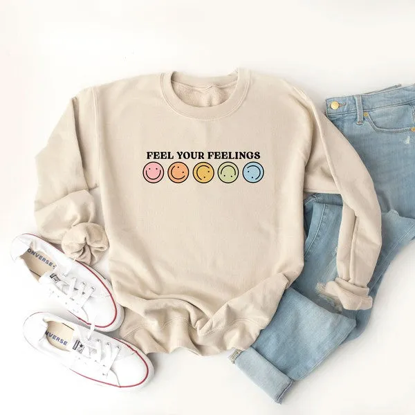 Feel Your Feelings Rainbow  Graphic Sweatshirt