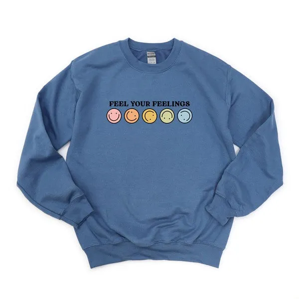 Feel Your Feelings Rainbow  Graphic Sweatshirt