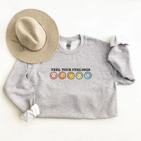 Feel Your Feelings Rainbow  Graphic Sweatshirt