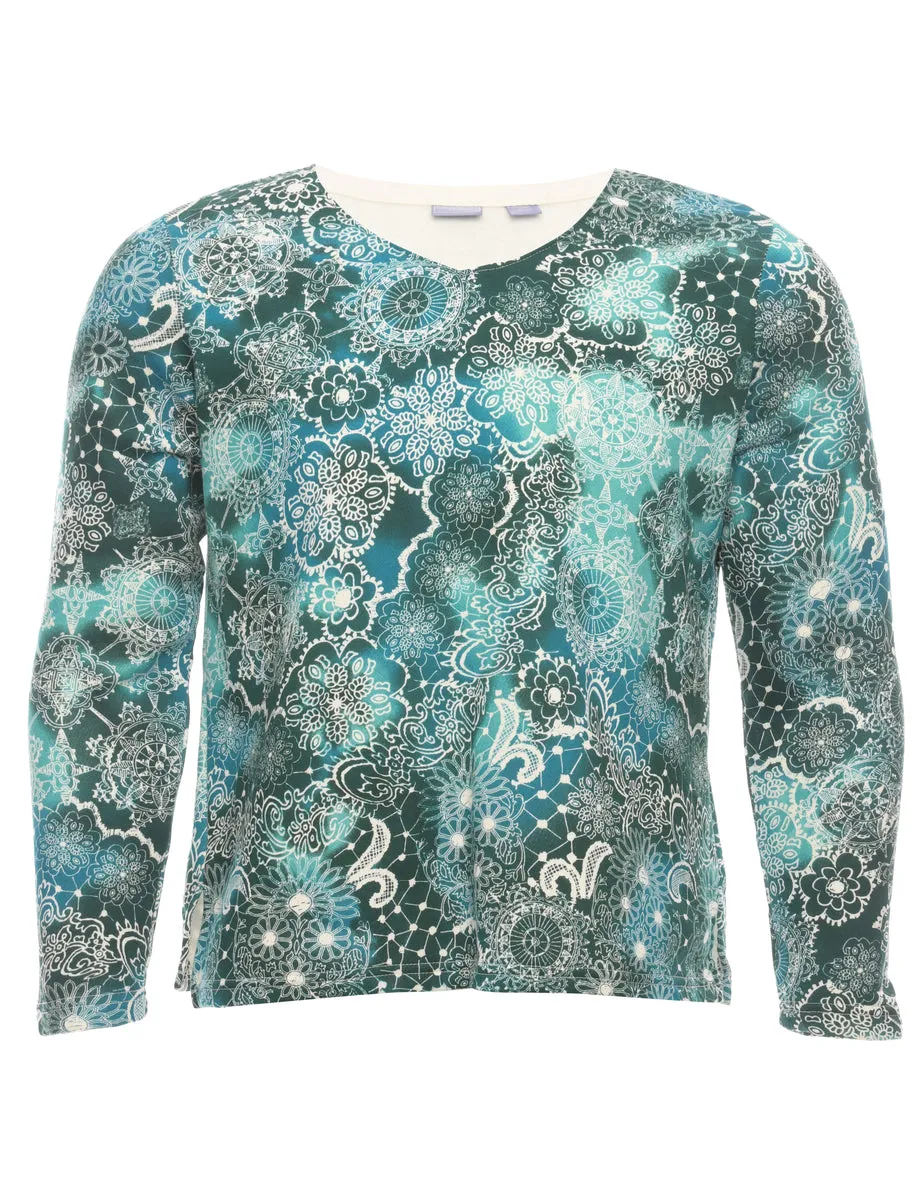 Floral Printed Sweatshirt - S