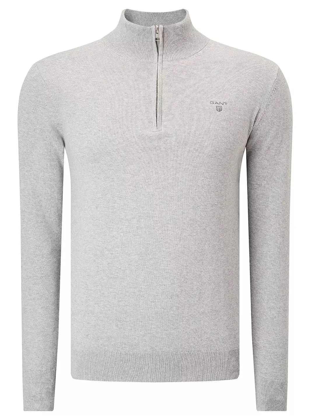 Gant Men's Lightweight Cotton Zip, XXXL, Grey Melange