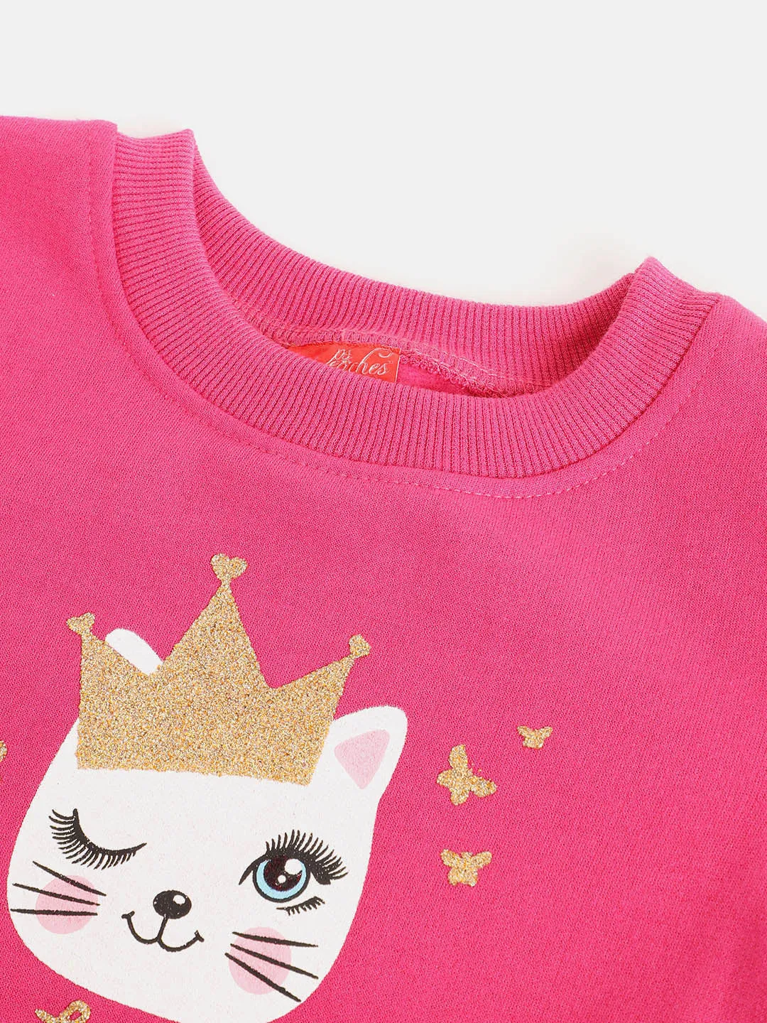 Girls Pink Kitty Sweatshirt