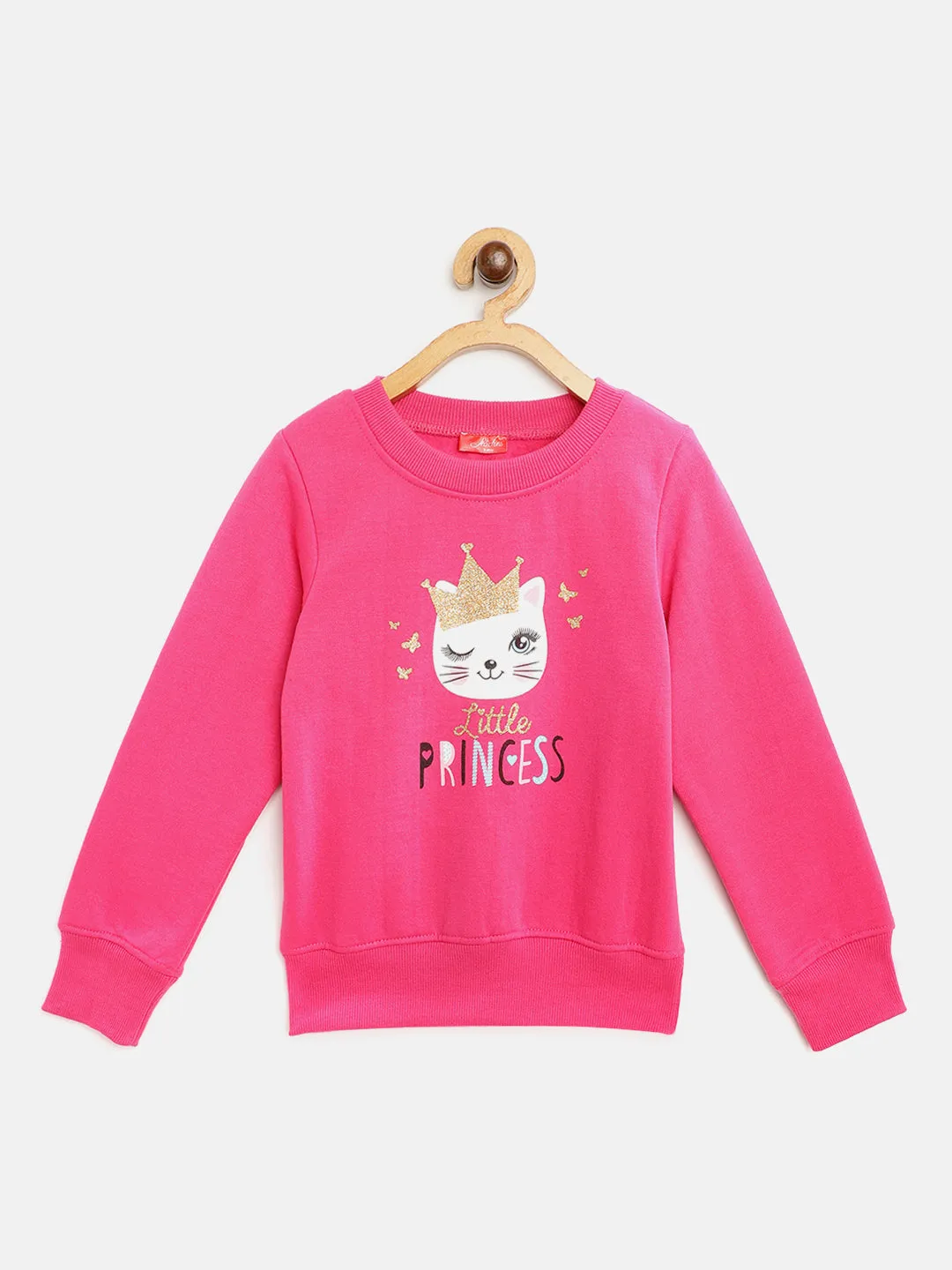 Girls Pink Kitty Sweatshirt