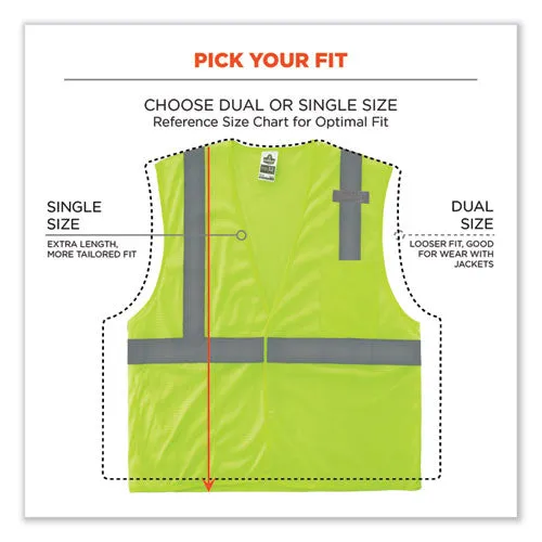 Glowear 8210hl Class 2 Economy Mesh Hook And Loop Vest, Polyester, 2x-large/3x-large, Lime, Ships In 1-3 Business Days