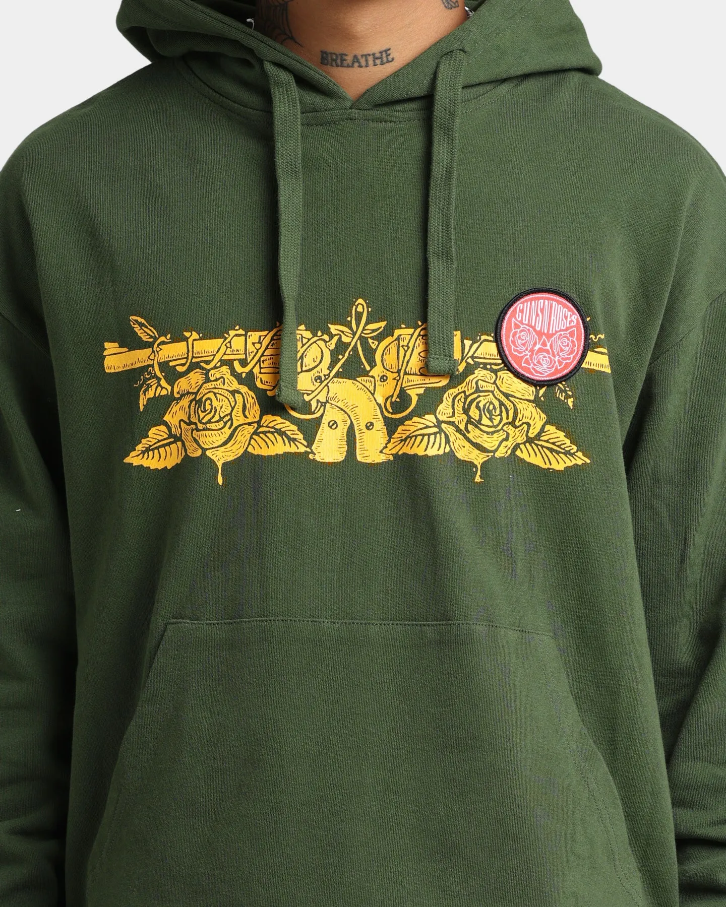 Guns N Roses Gun Logo Hoodie Forest Green