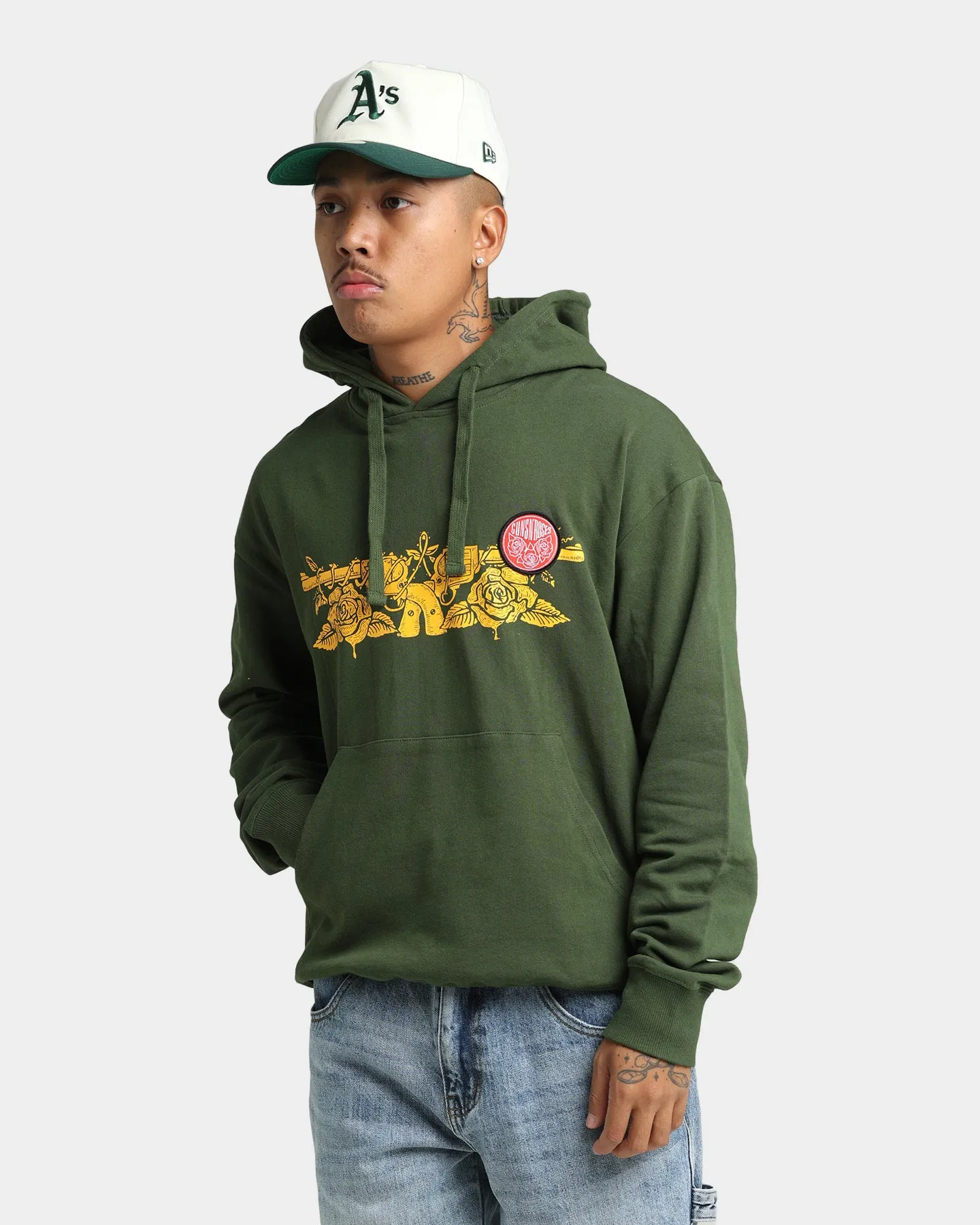 Guns N Roses Gun Logo Hoodie Forest Green