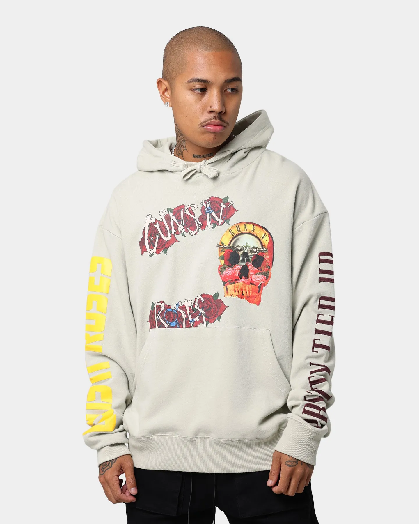 Guns N Roses Roses Hoodie Beige