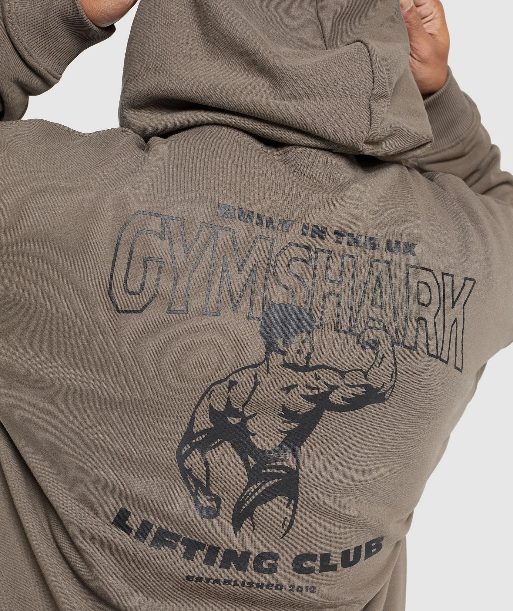 Gymshark Built in the UK Hoodie - Camo Brown