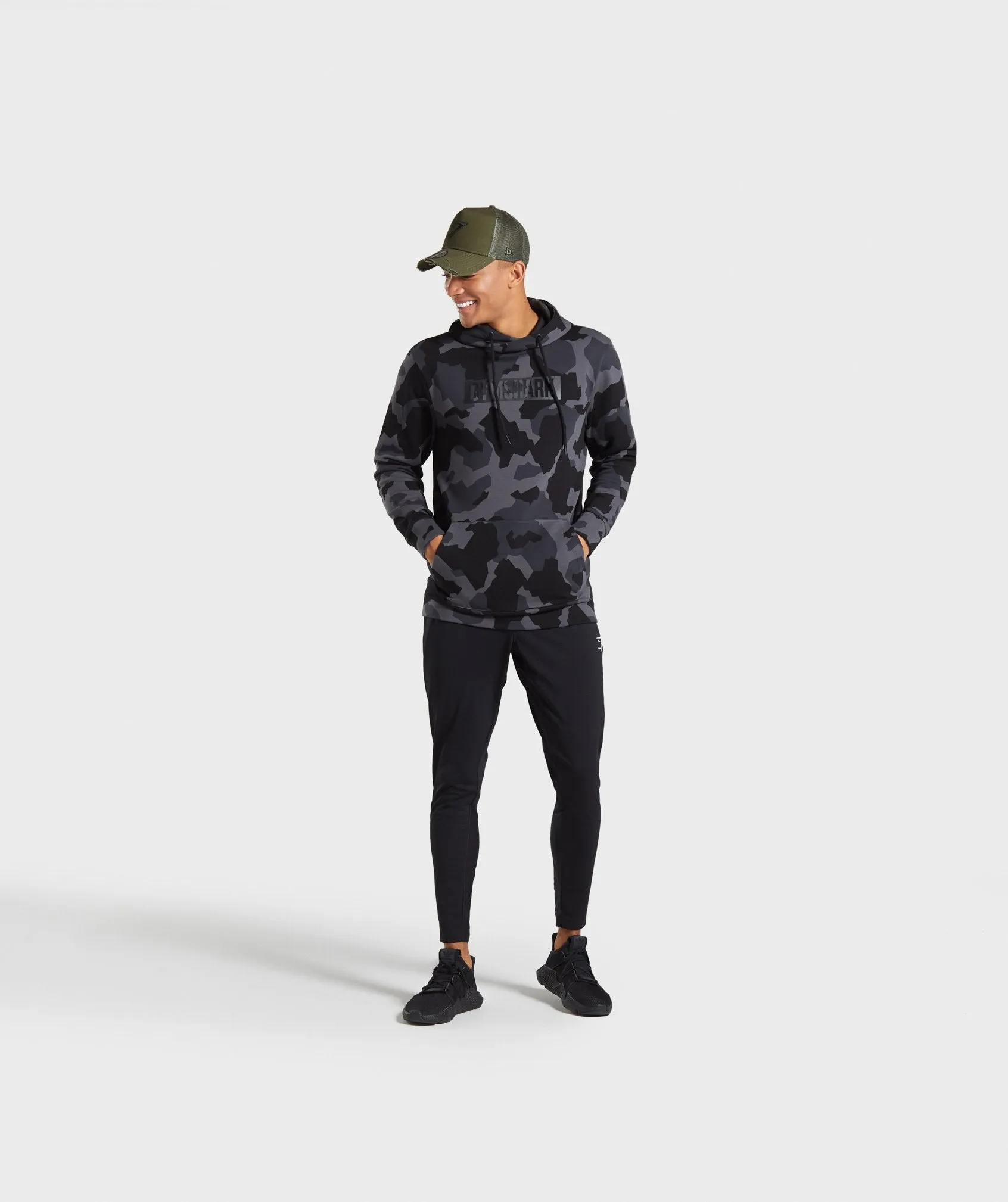 Gymshark Camo Hoodie - Black