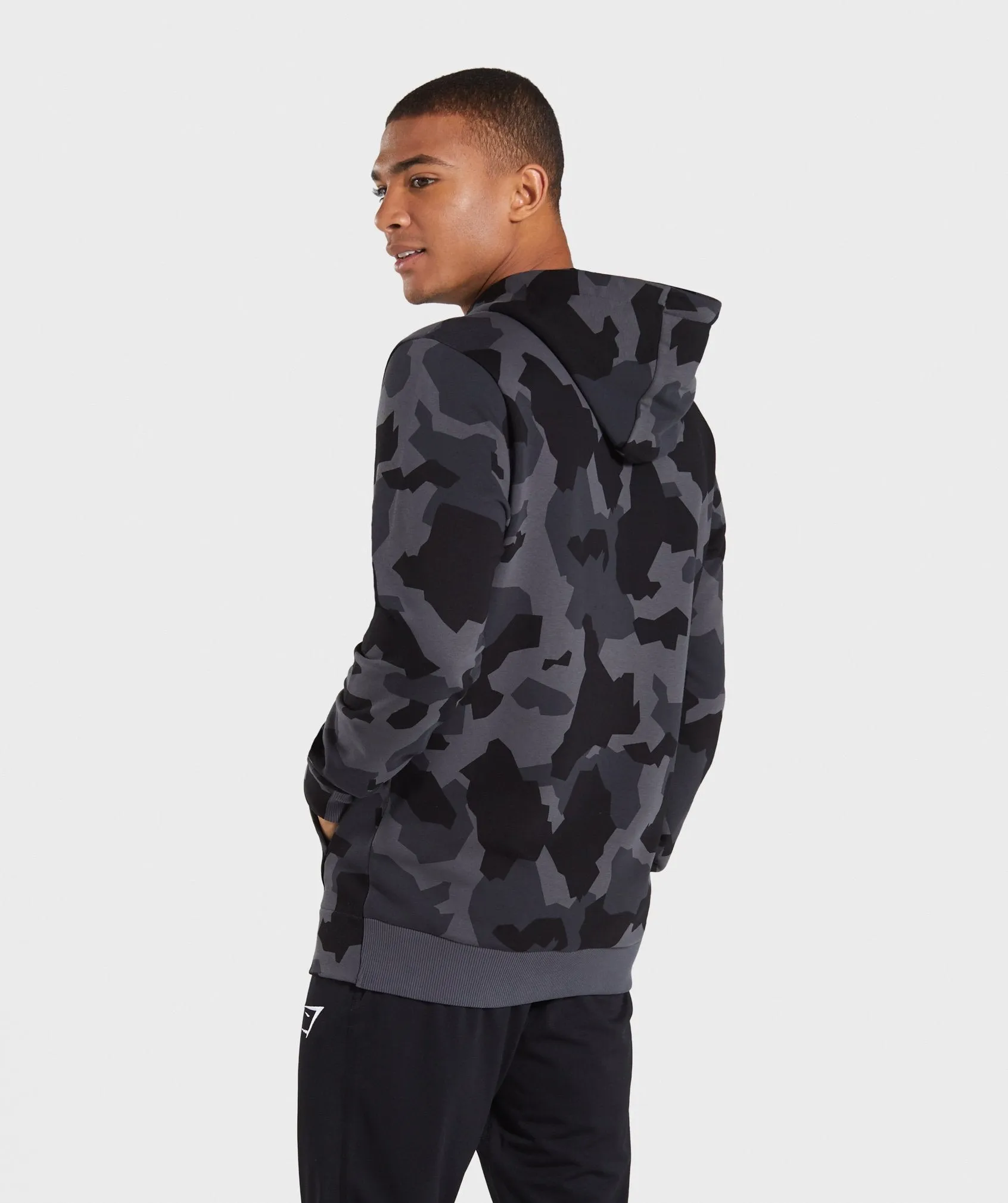 Gymshark Camo Hoodie - Black