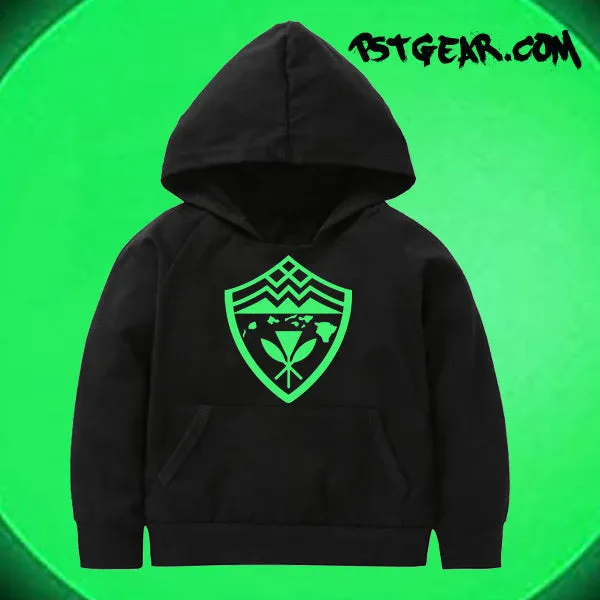 Hawaii Shield Glow kids Hoodies Glow in the Dark