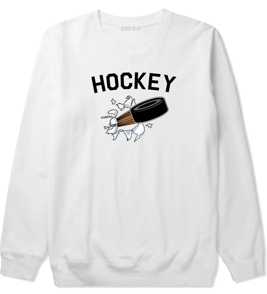 Hockey Goalie Puck Mens Crewneck Sweatshirt