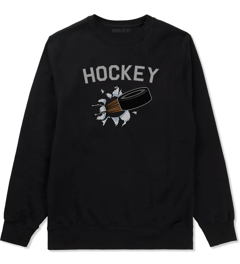 Hockey Goalie Puck Mens Crewneck Sweatshirt