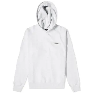 Jacquemus Gros Grain Logo Hoodie, gray