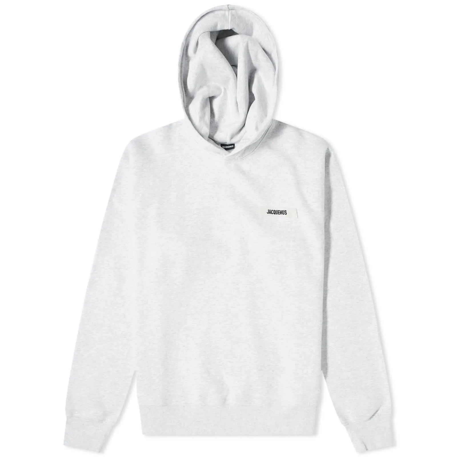 Jacquemus Gros Grain Logo Hoodie, gray