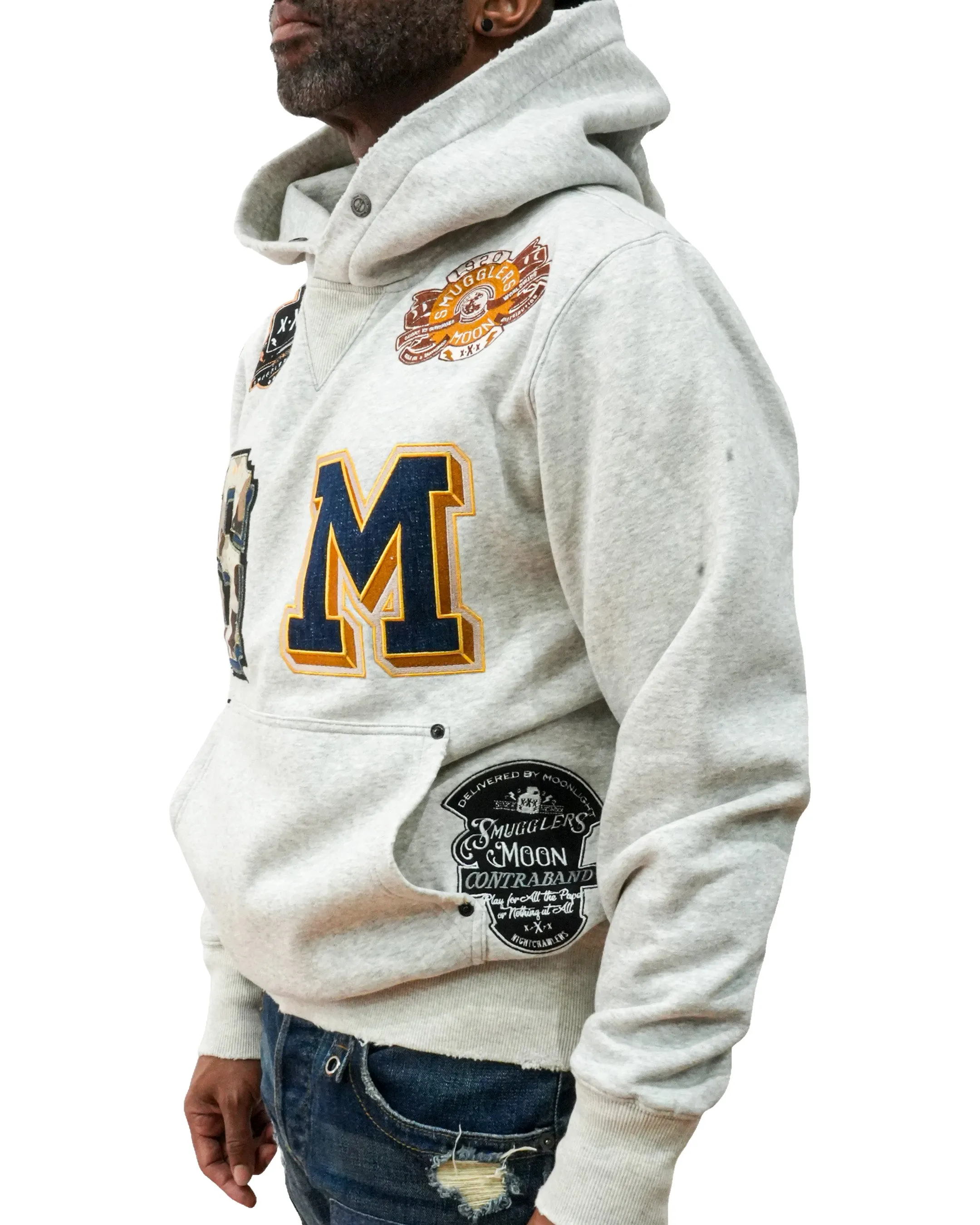 Label Larceny Embroidered Knit Heather Grey Hoodie