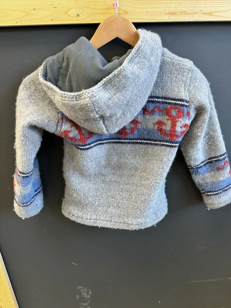 Laundromat - Kids Insulated Knit Hooded Jacket - MSRP $100: Grey/Blue/Red-children-M