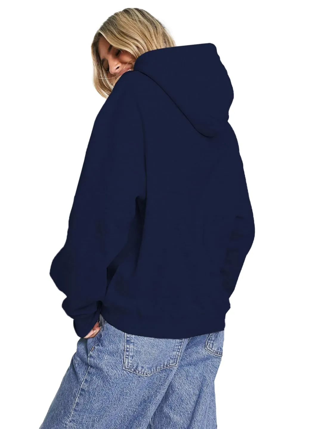 LEOTUDE Women's Loopknit Oversized Hooded Neck Loose Sweatshirt (GRL_W88_AMERICAN1_P_Navy_L)