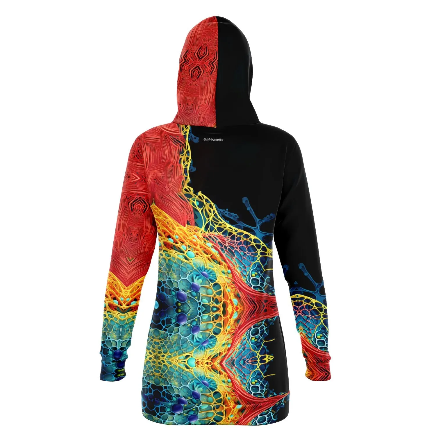 Longline Hoodie Tropical Cells