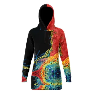 Longline Hoodie Tropical Cells