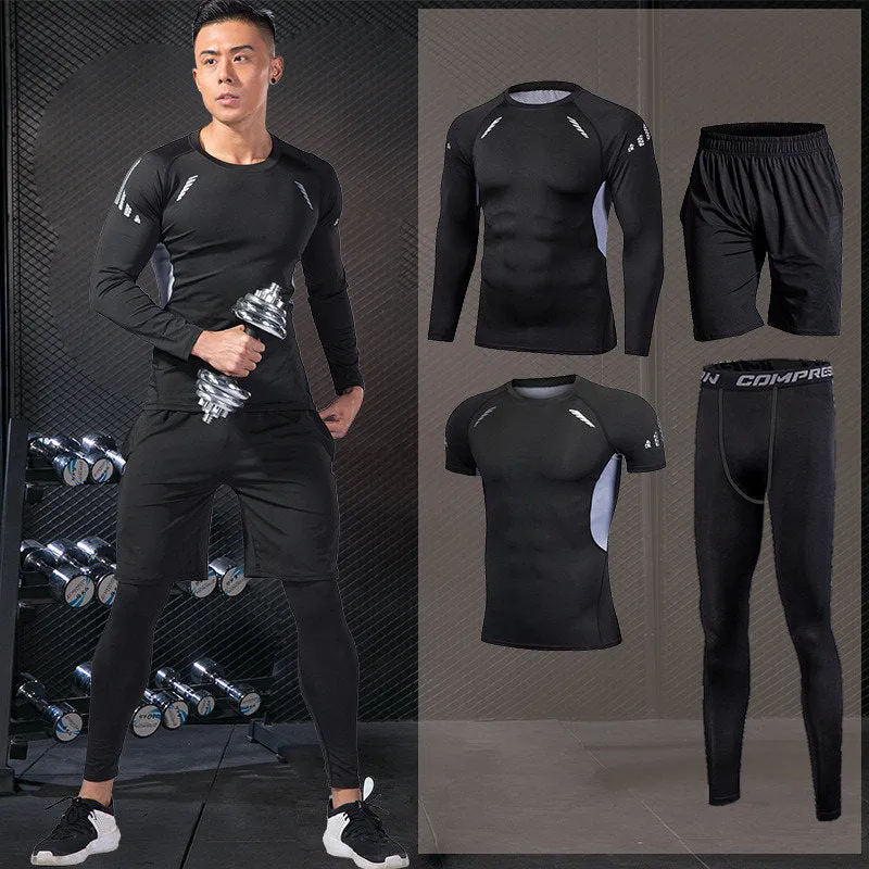 Men Running Compression Sportswear Suit Football Basketball Cycling Fitness Sport Tight Sweatshirt Clothing Set Outdoor Hoodies