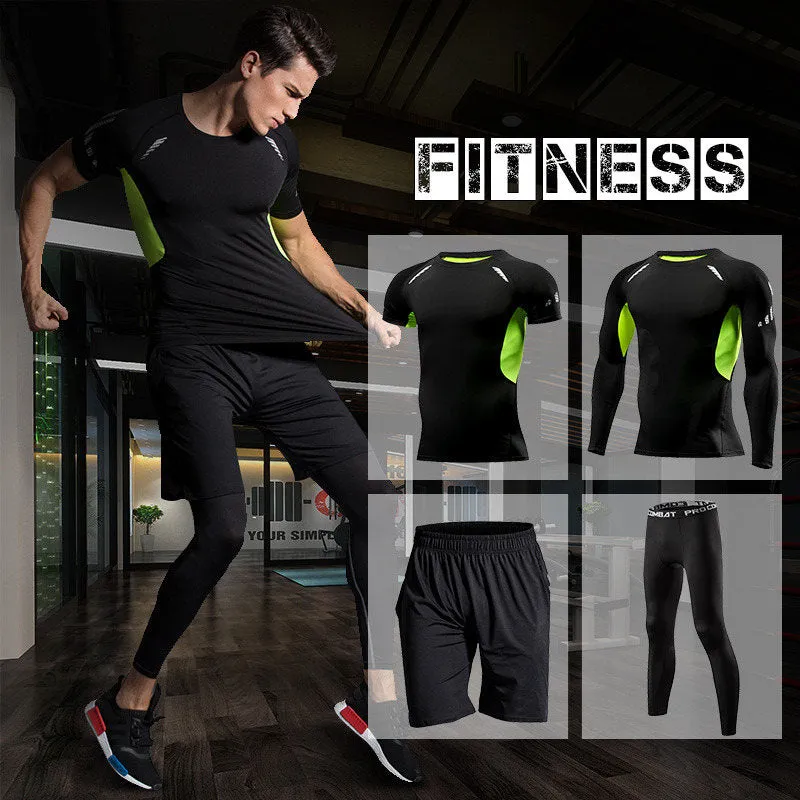 Men Running Compression Sportswear Suit Football Basketball Cycling Fitness Sport Tight Sweatshirt Clothing Set Outdoor Hoodies