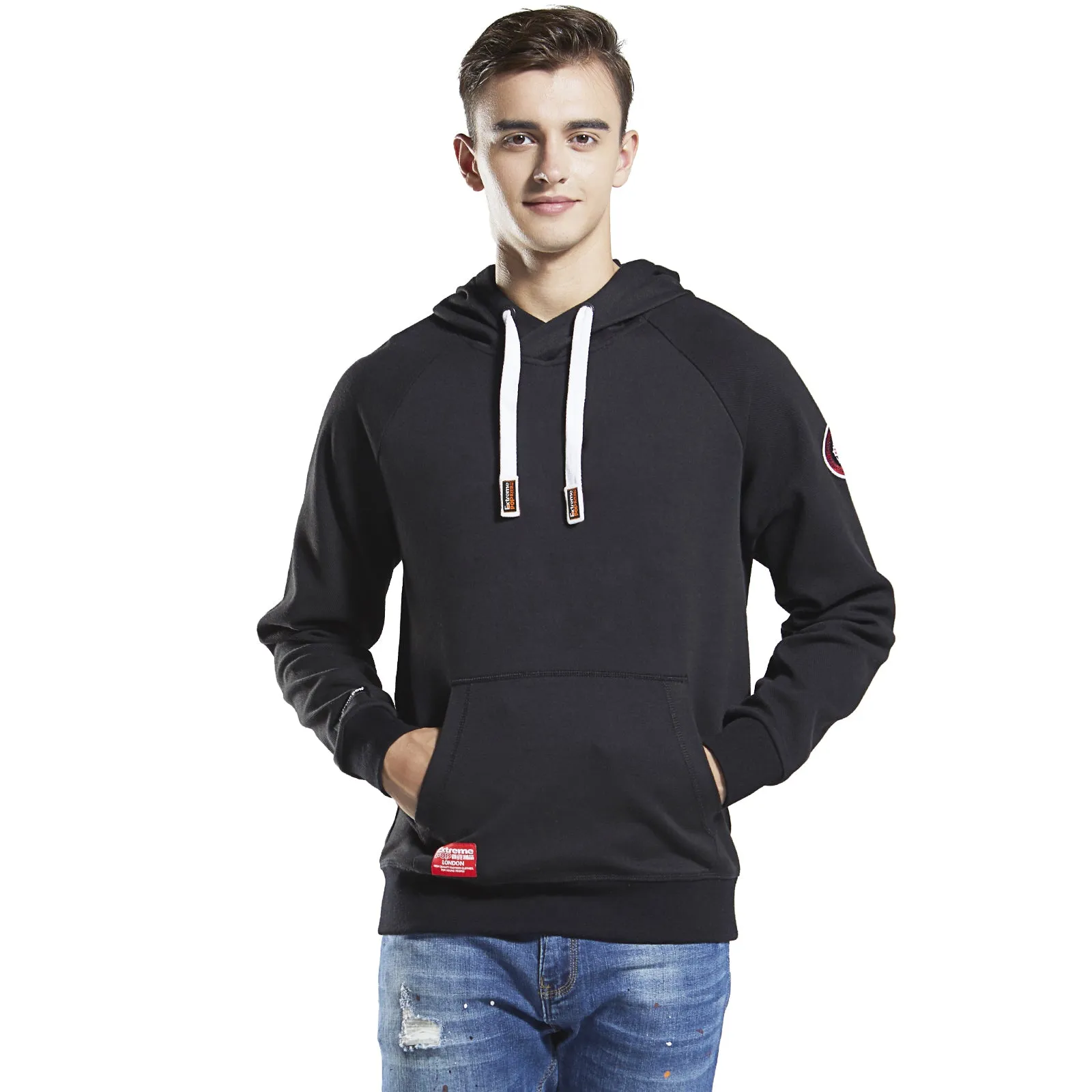 Mens hoodie Twill Knit French Terry Sweatshirt