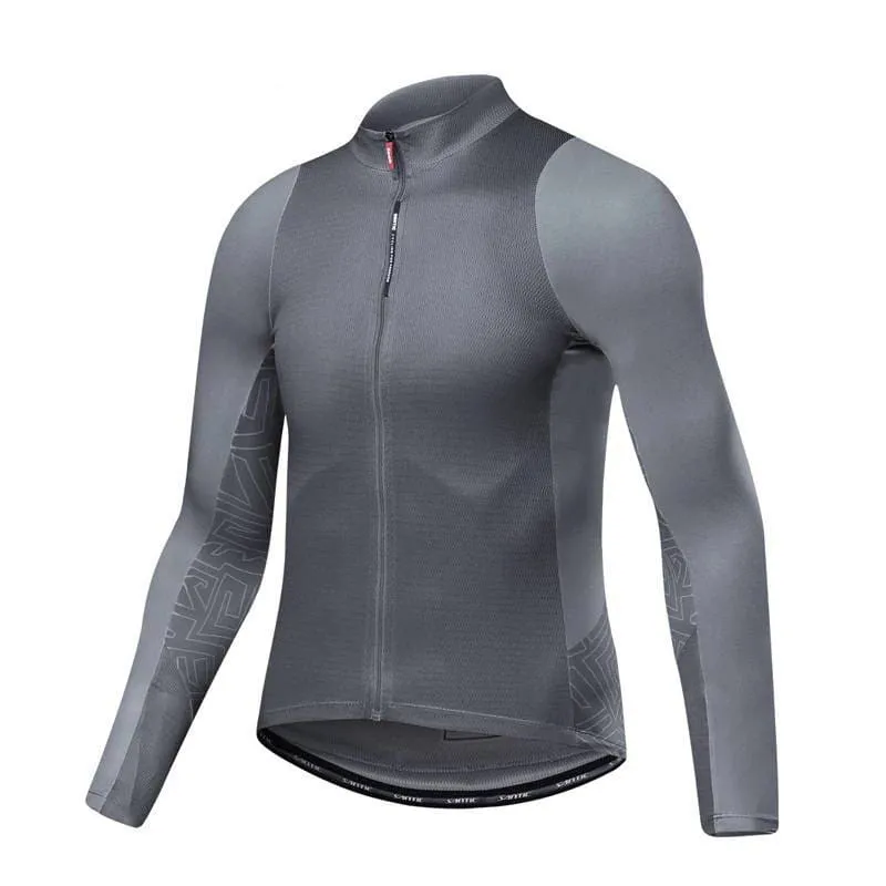 Men's Solid Color Long Sleeve Cycling Jersey