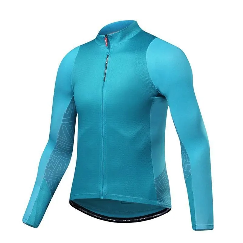 Men's Solid Color Long Sleeve Cycling Jersey