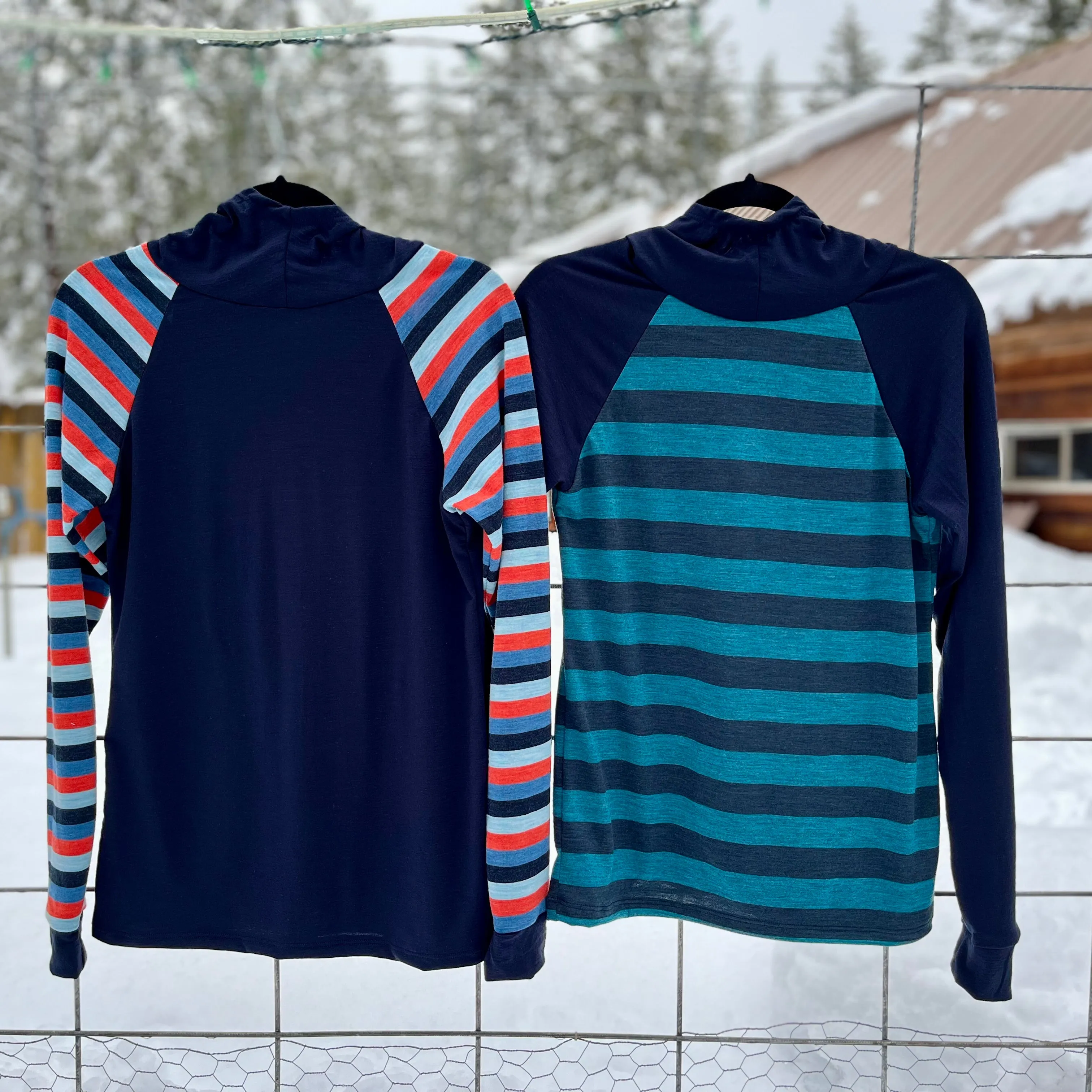 Merino Wool Trail Breaker Hoodie - Stripes - Women's