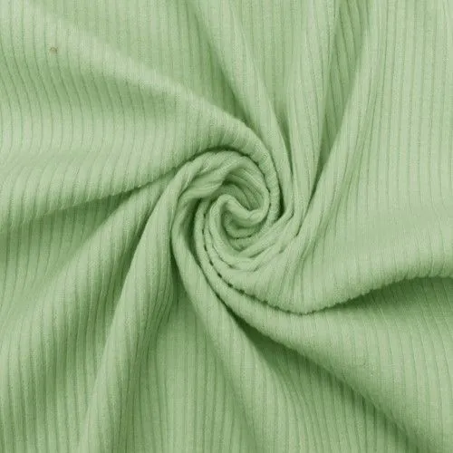 Mint Green Famous Make 4x2 Ribbed Stretch Yoga Wear Fabric