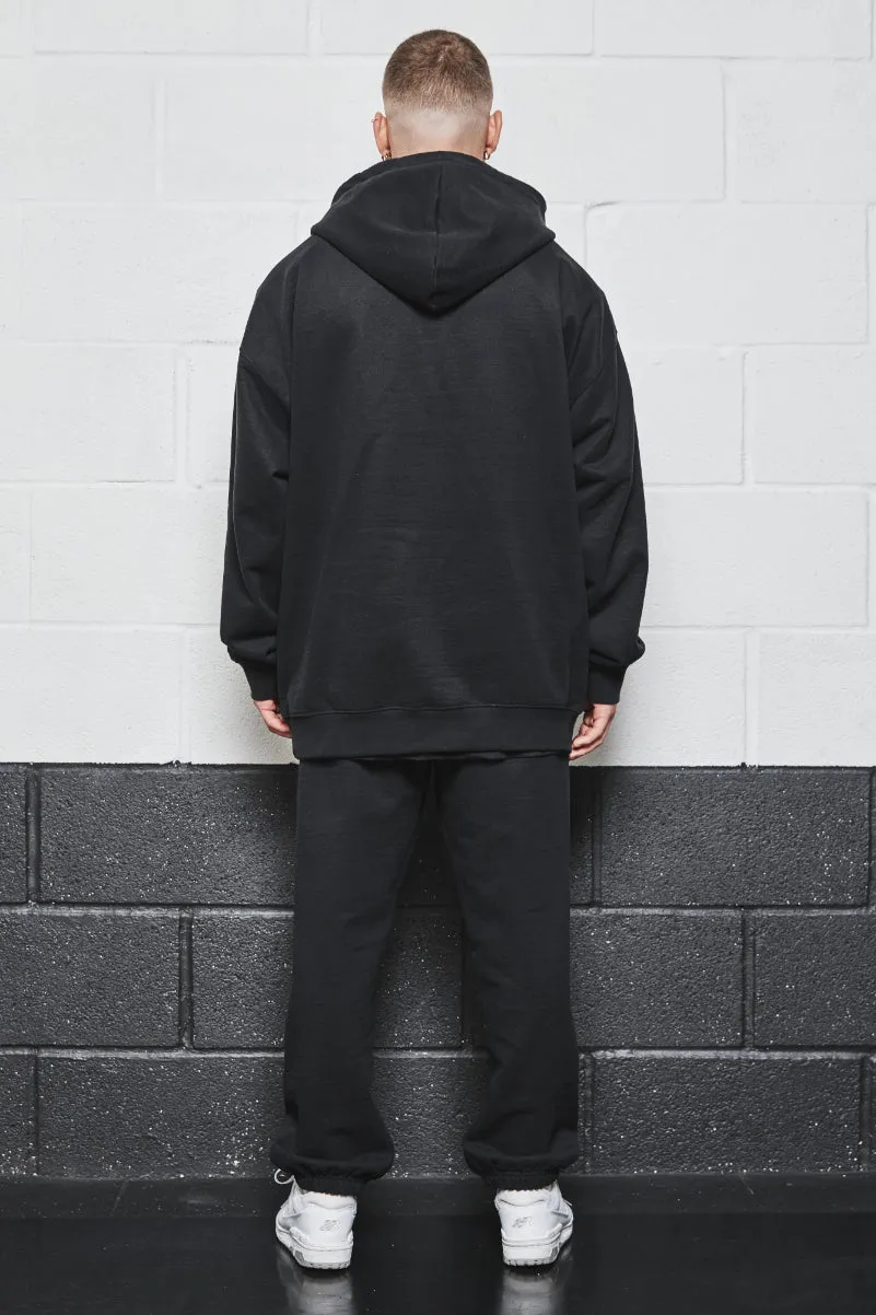 OVERSIZED FIT HOODIE - BLACK