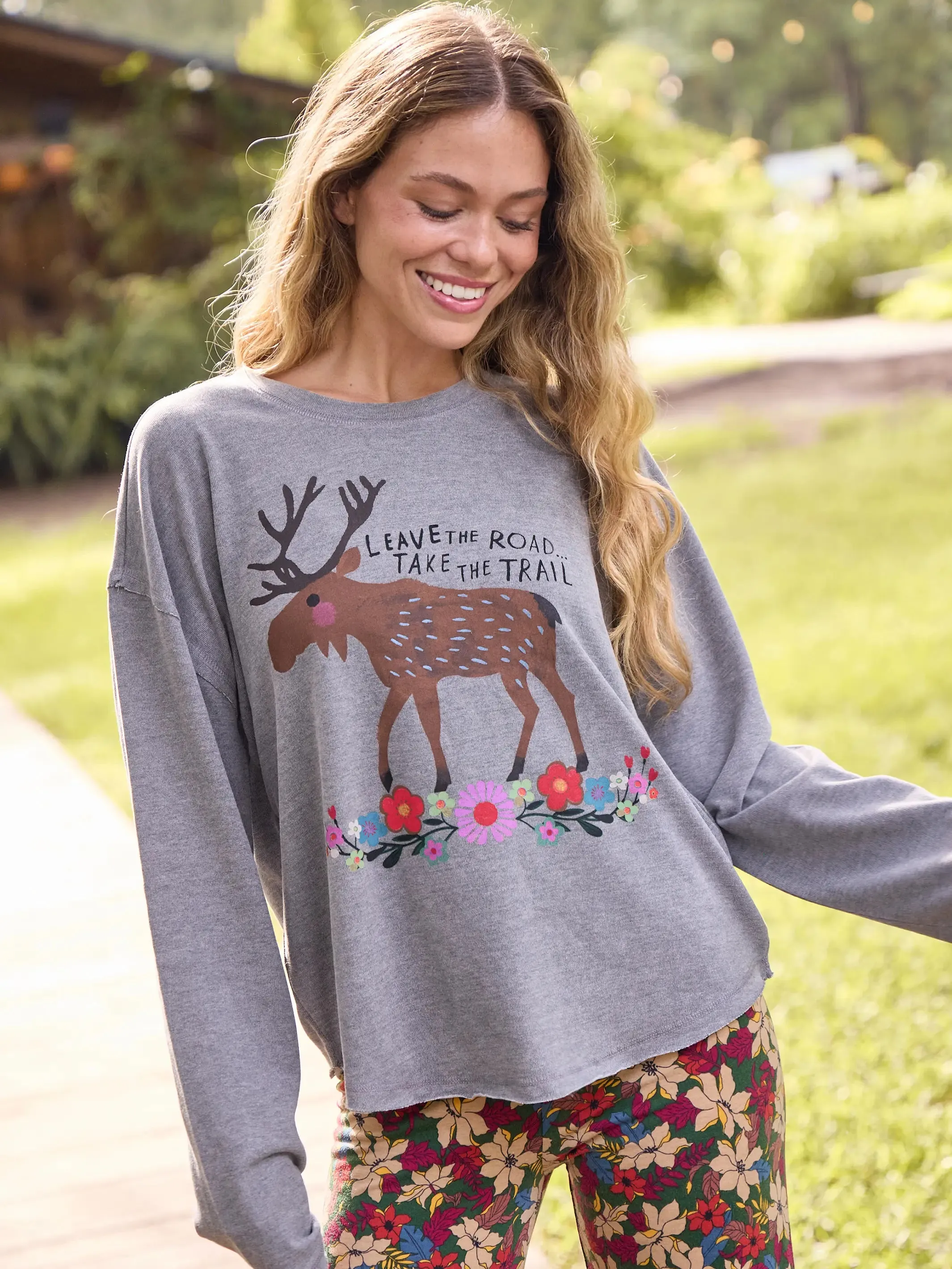 Oversized Maia Sweatshirt Top - Take The Trail