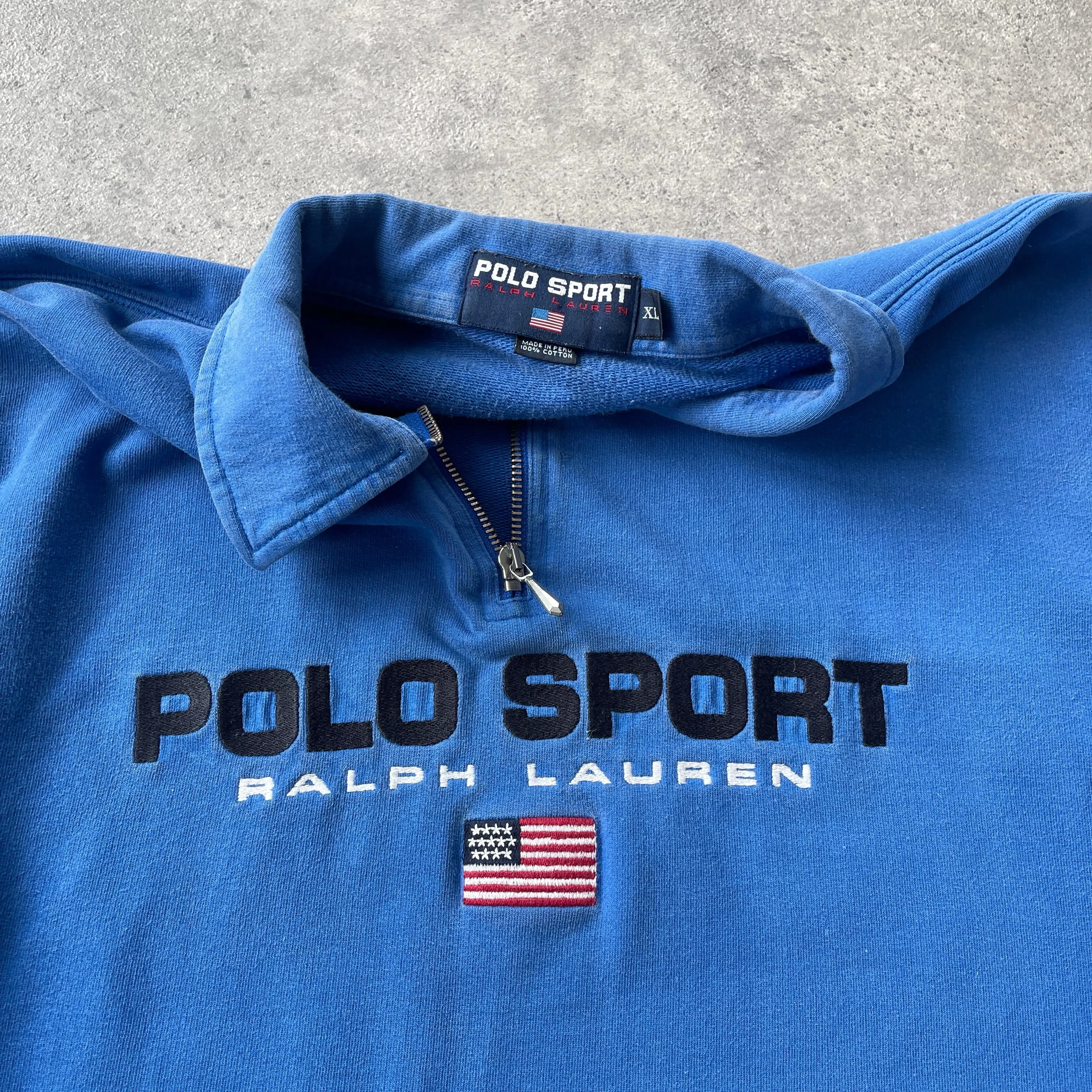 Polo Sport Ralph Lauren 1990s 1/4 embroidered sweatshirt (XL)